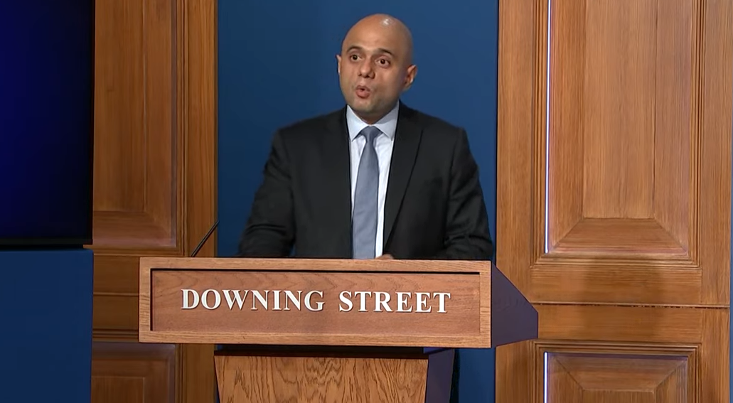 Sajid Javid, a major media conference speaker, warned that getting your booster shot is essential or you will risk Christmas.
