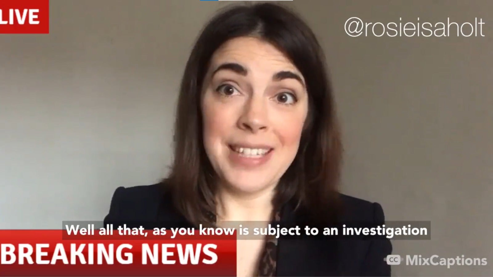 Comedian Rosie Holt parodies an MP who doesn’t know whether she attended a Downing St Party or not