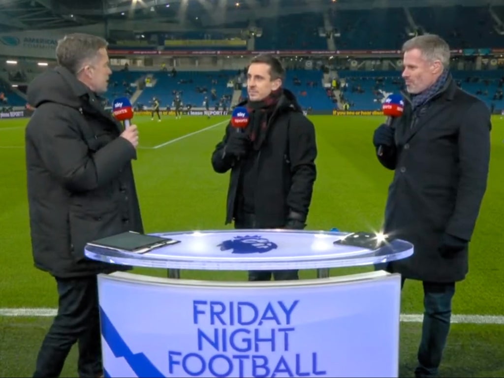 Gary Neville and Jamie Carragher roast Boris’ parties in pointed pitchside exchange