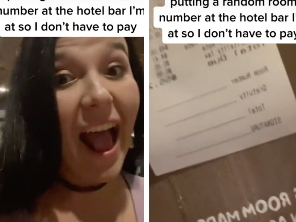 TikToker is criticised ‘putting someone else’s room number on hotel bar check’