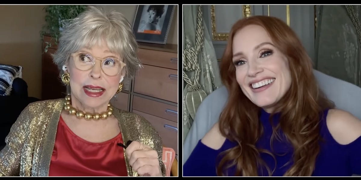 Rita Moreno Recalls Complimenting Jessica Chastain on Her Breasts