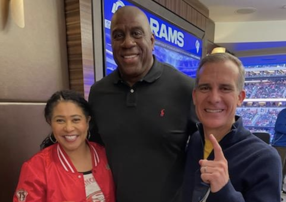 Garcetti Said He Held His Breath for the Maskless Photo with Magic Johnson