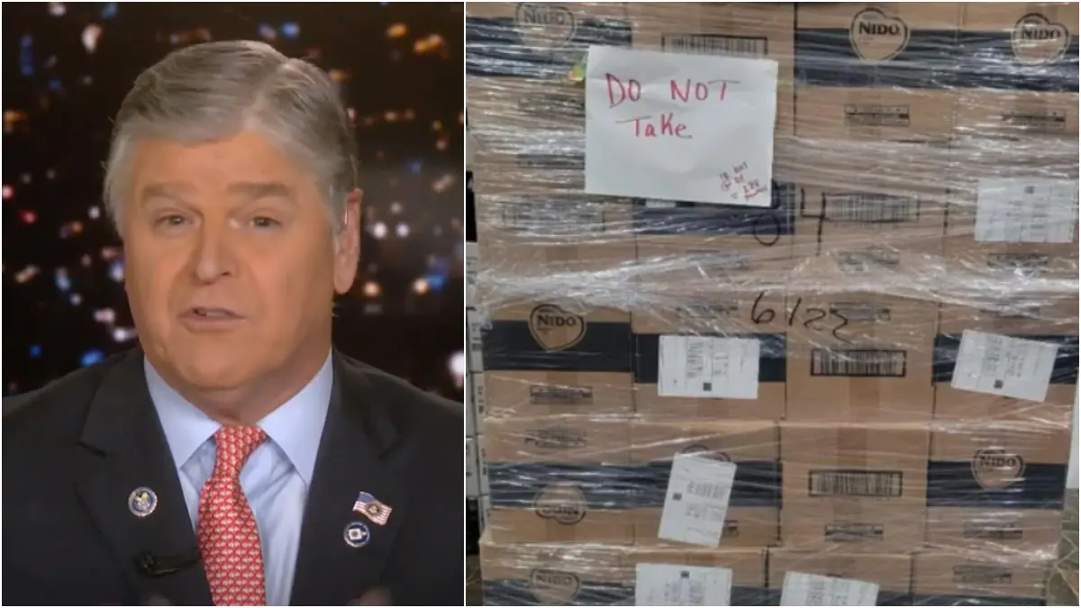 Sean Hannity Falsely Identifies Pallets and Pallets of Baby Formula