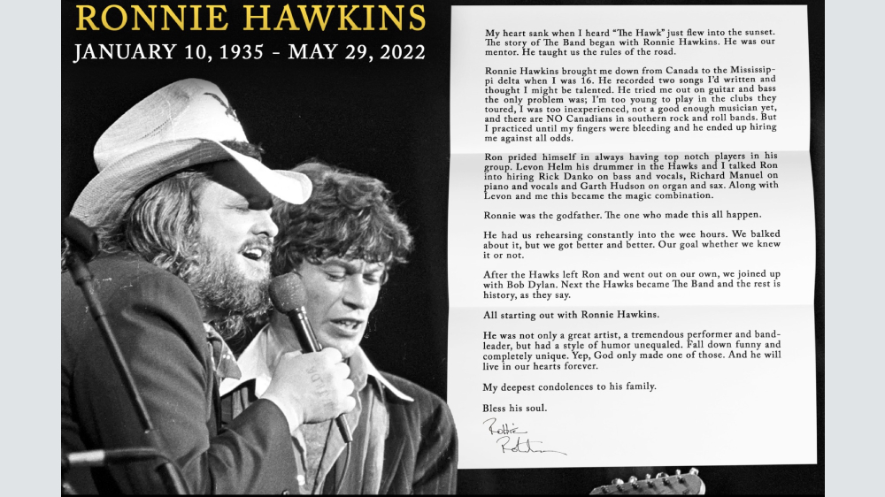Ronnie ‘Hawk’ Hawkins Remembered by the Band’s Robbie Robertson