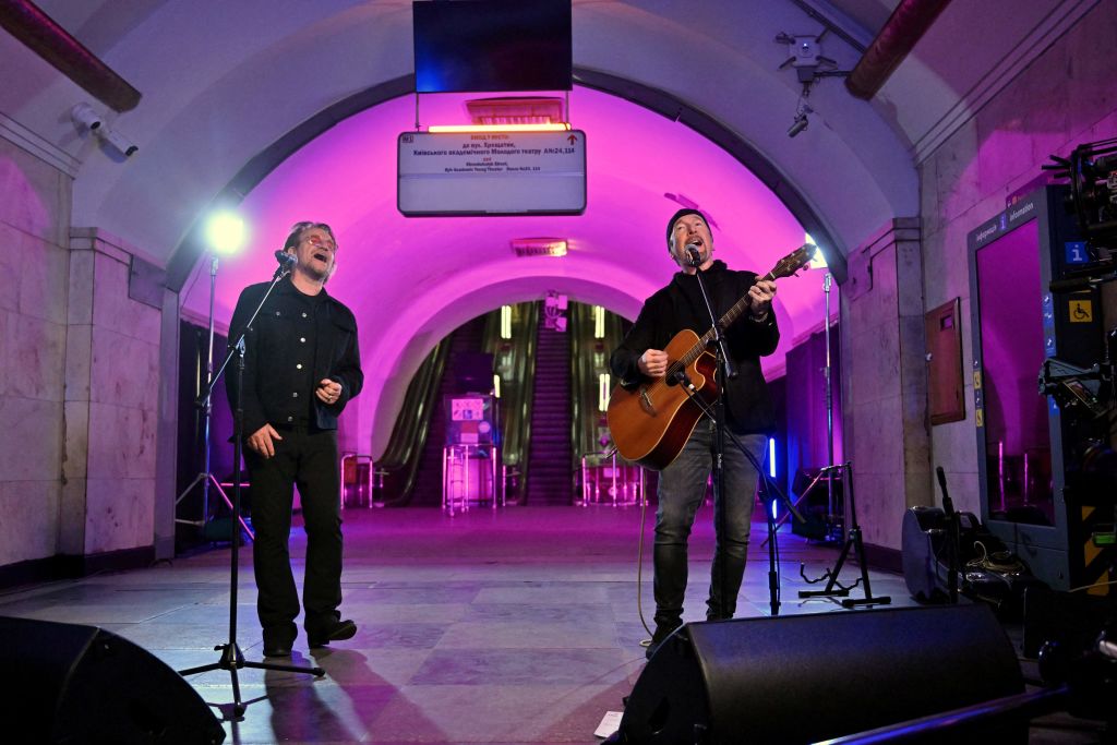 See U2’s Bono and the Edge Play Surprise Set in Kyiv Bomb Shelter