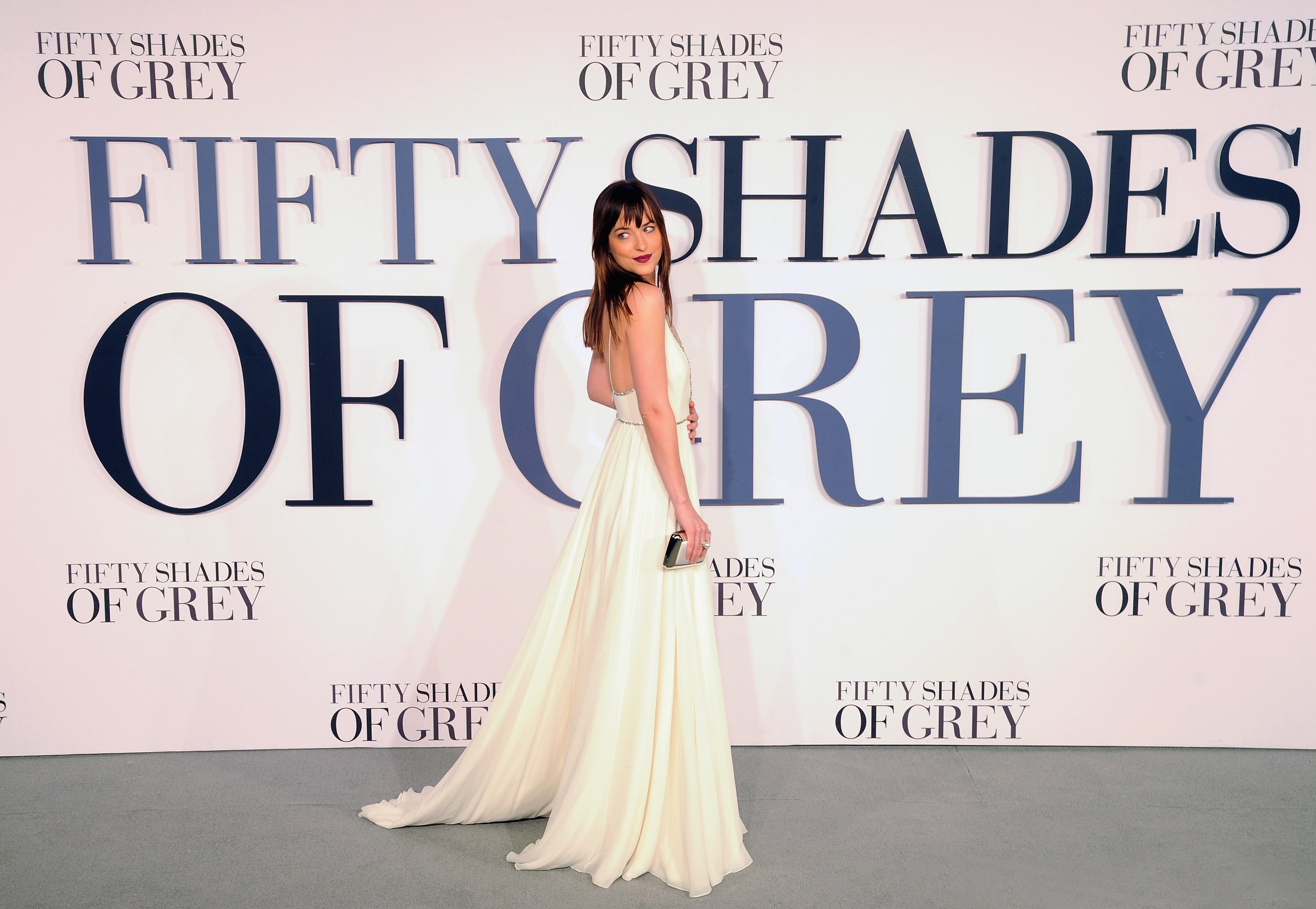 Dakota Johnson attends the UK Premiere of "Fifty Shades Of Grey" at Odeon Leicester Square on February 12, 2015 in London, England. | Source: Getty Images
