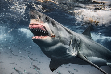 Jaw-dropping moment world’s toughest great white Brutus goes in for the kill