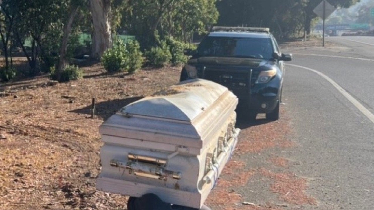 Is it a Casket on a California Freeway Side? “Yep, it’s a coffin,” Police say