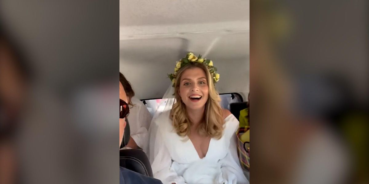 Man transports a ‘flustered bride’ to the wedding by taking her out on the street.