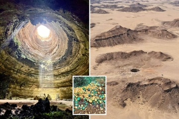 Eerie images reveal 'well of hell' found deep in desert and it's full of snakes