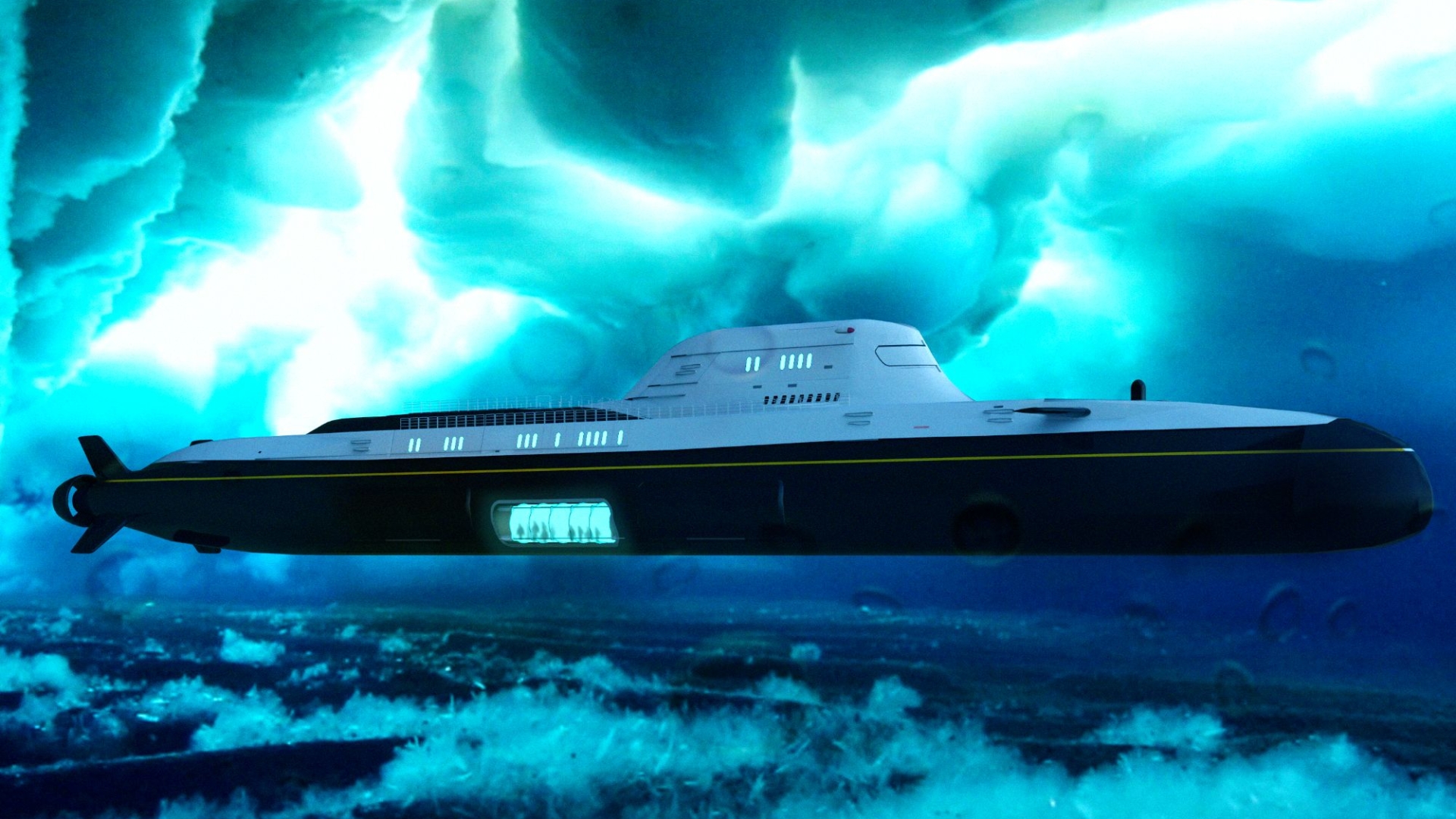 The Bond villain luxury MEGA SUBMARINE is 900ft long and can accommodate 80 guests.