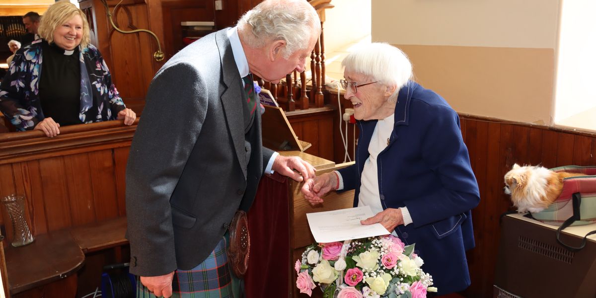 Surprise presentation by Prince of Wales to Church organist, 89