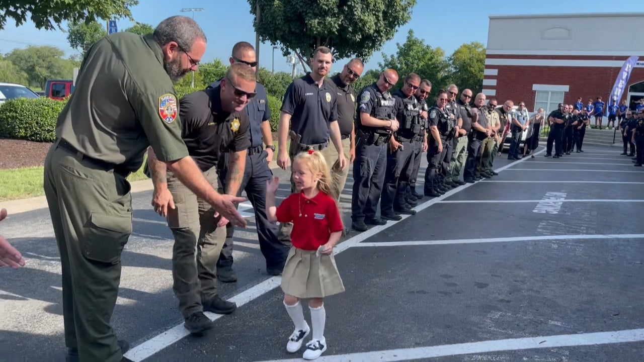 A 5-Year-Old Fallen Officer’s Daughter Receives Bittersweet Police Salute on the First Day of Kindergarten