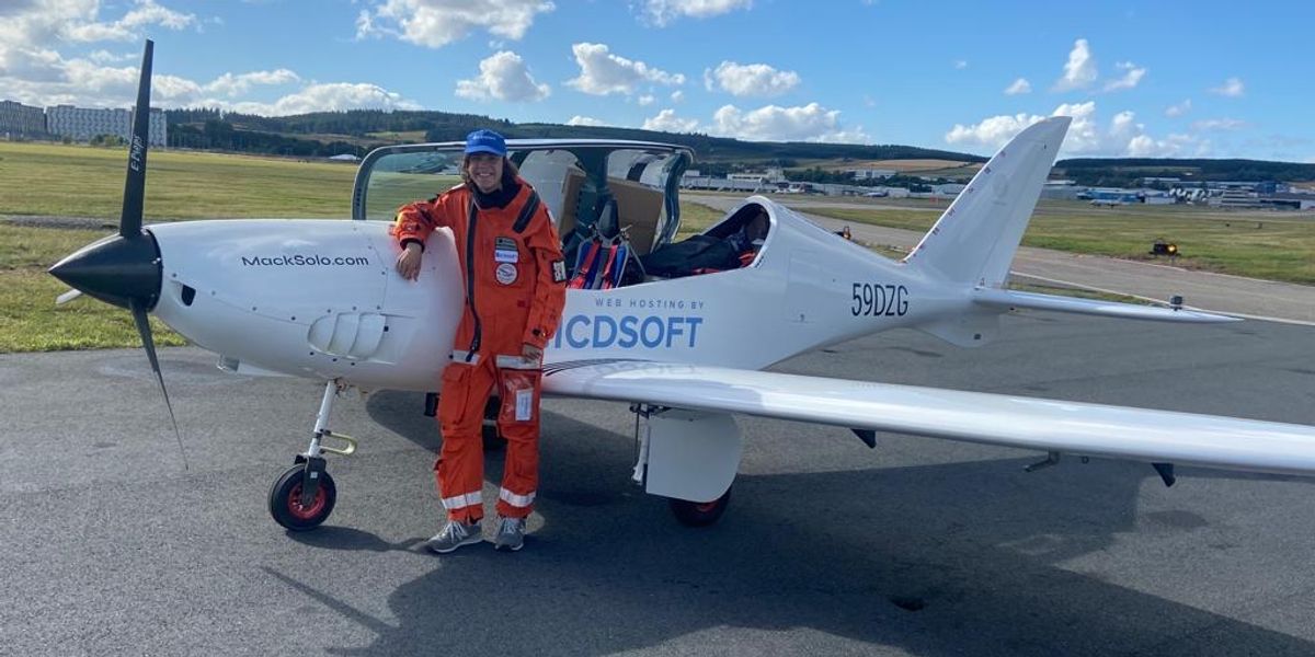 17-year-old Pilot lands in the UK for a round-the world record attempt