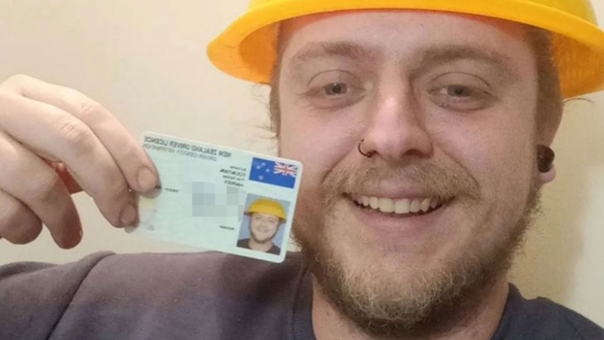 A Pasta-loving Prankster had his driving license picture taken with a colander placed on his head