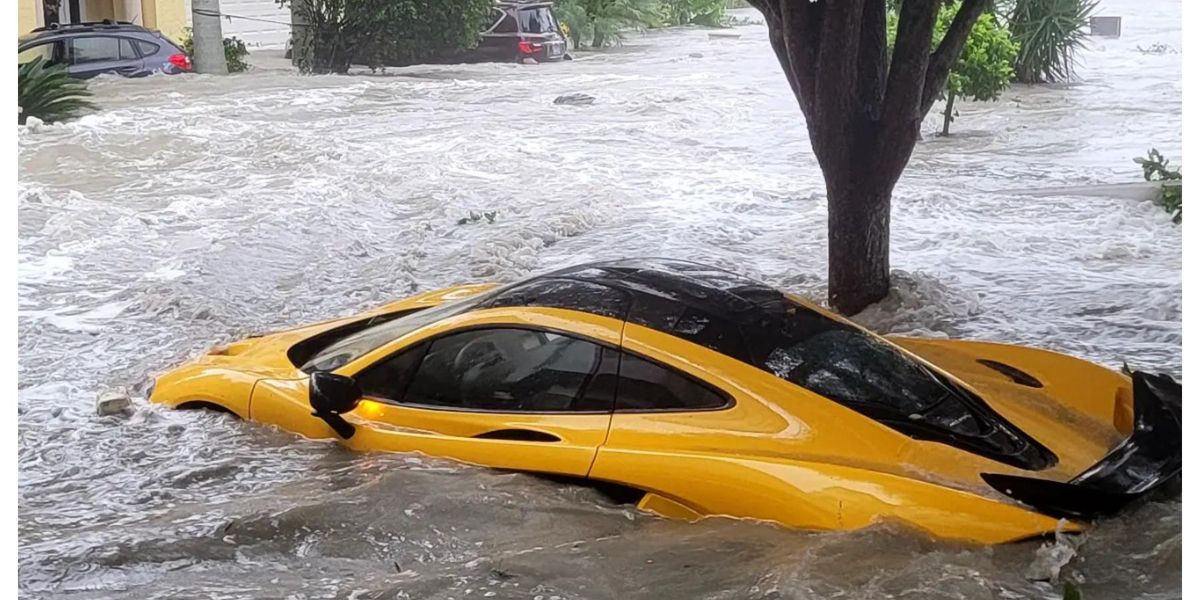 A McLaren sports car worth a million dollars was washed away in Florida floodwaters