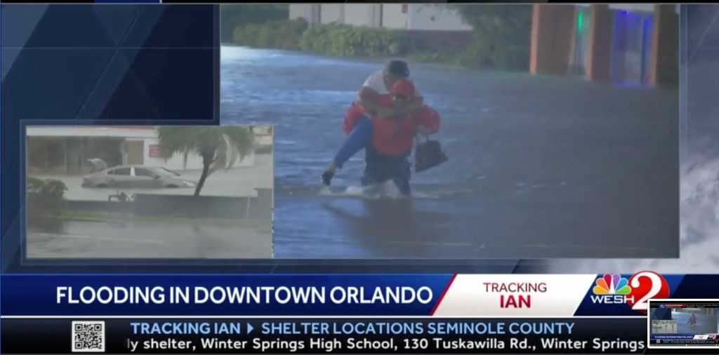 Orlando TV Reporter Rescues Woman Whose Vehicle Got Stuck In Hurricane
