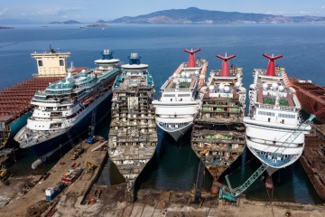 Inside the cruise ship 'graveyards' where retired £500m vessels go to die