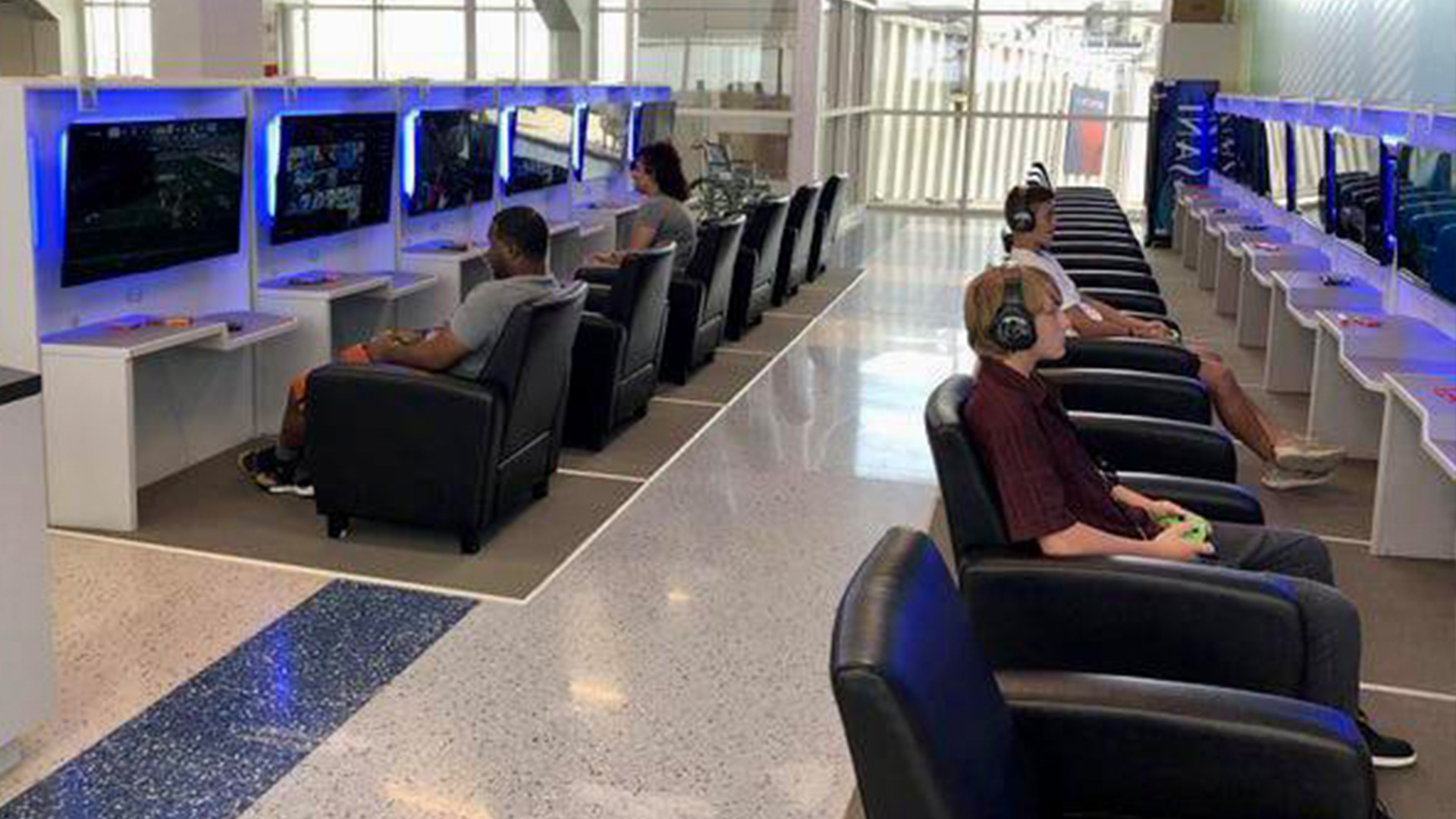 This is the most beautiful airport in the world. The Texas departures lounge has a gaming room with 22 consoles.