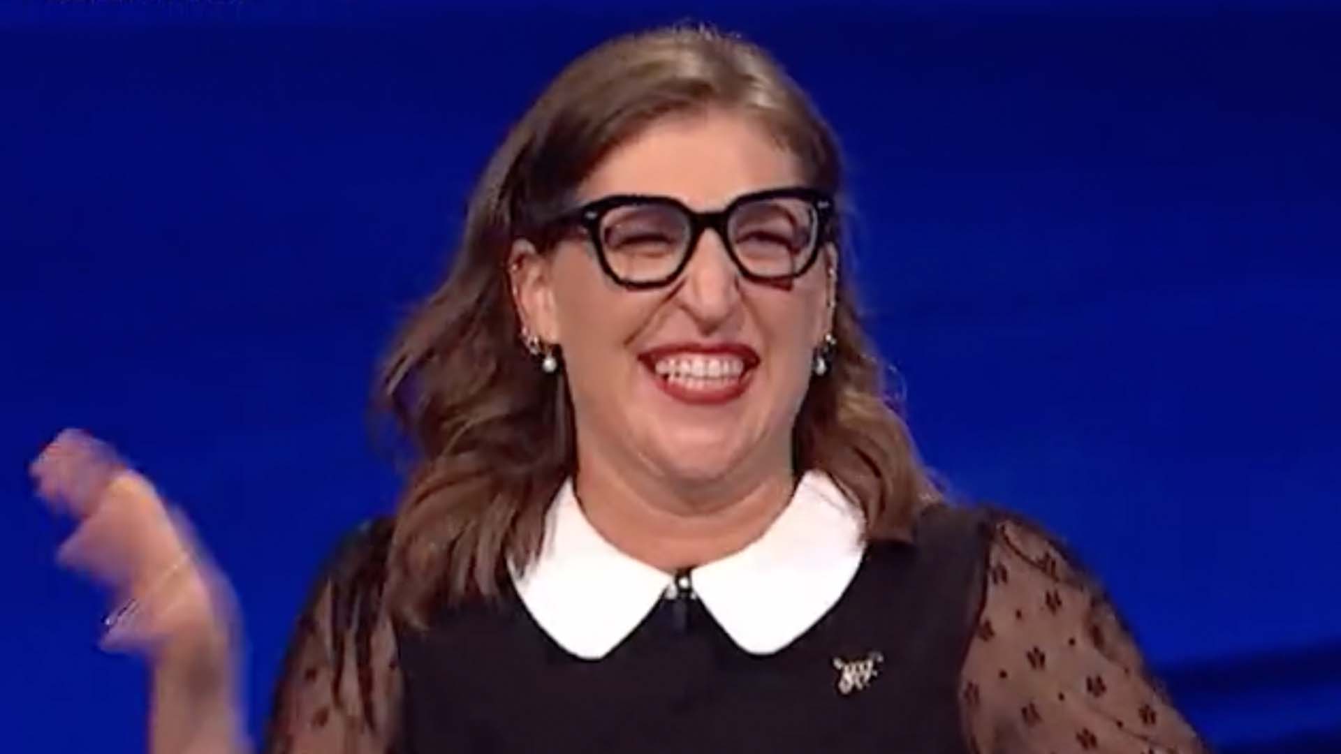 Celebrity Jeopardy!Mayim Bialik, a player who was ’embarrassed’ by the answer to the question, is left speechless