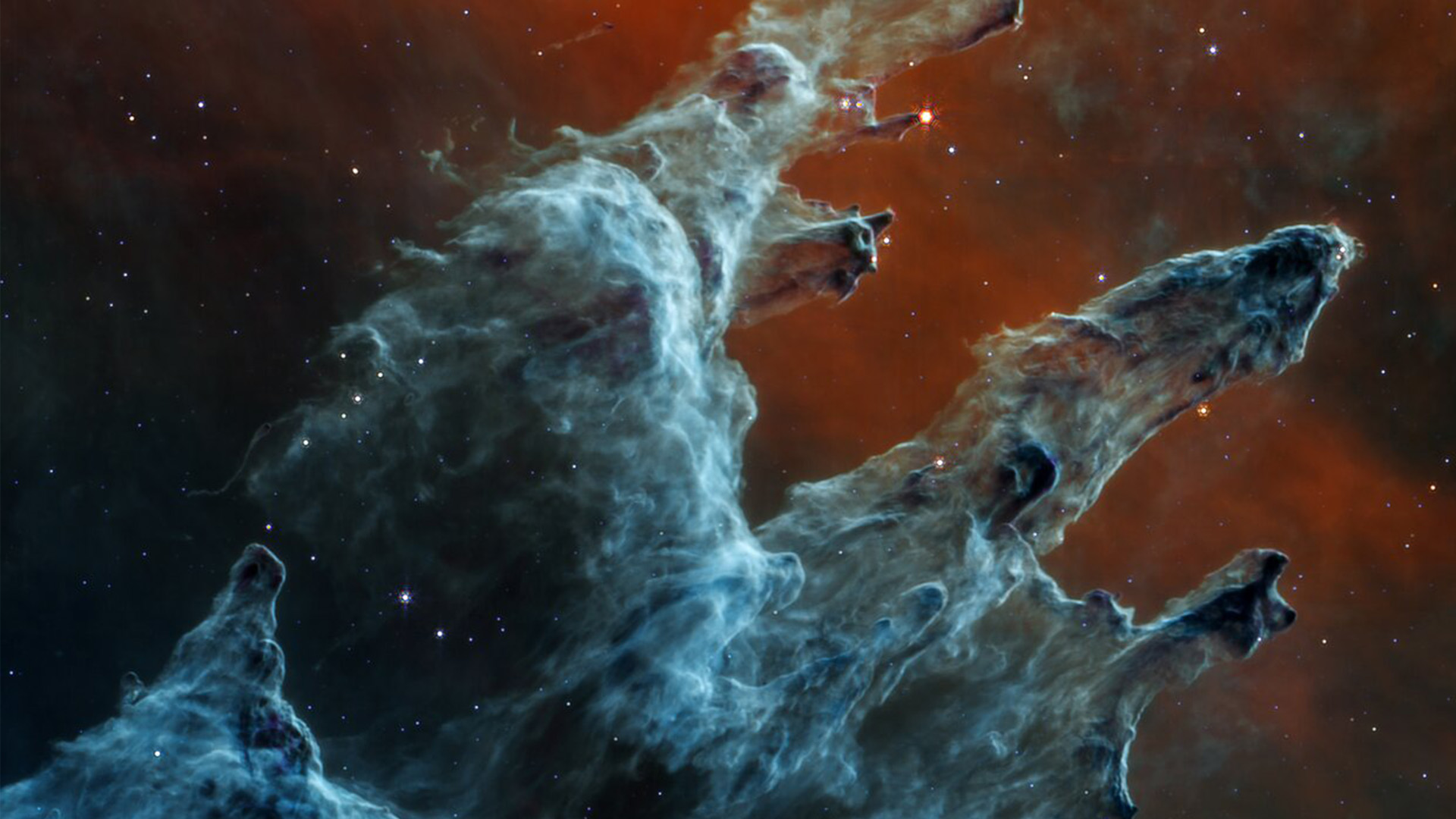 Nasa releases never before seen image of Pillars of Creation, captured in haunting detail by James Webb Space Telescope