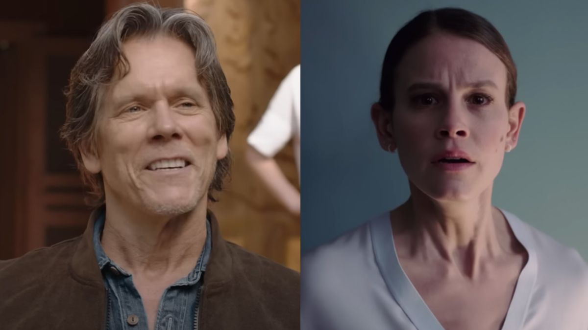 Kevin Bacon talks about his daughter staring in the hit horror movie Smile while going into proud dad mode
