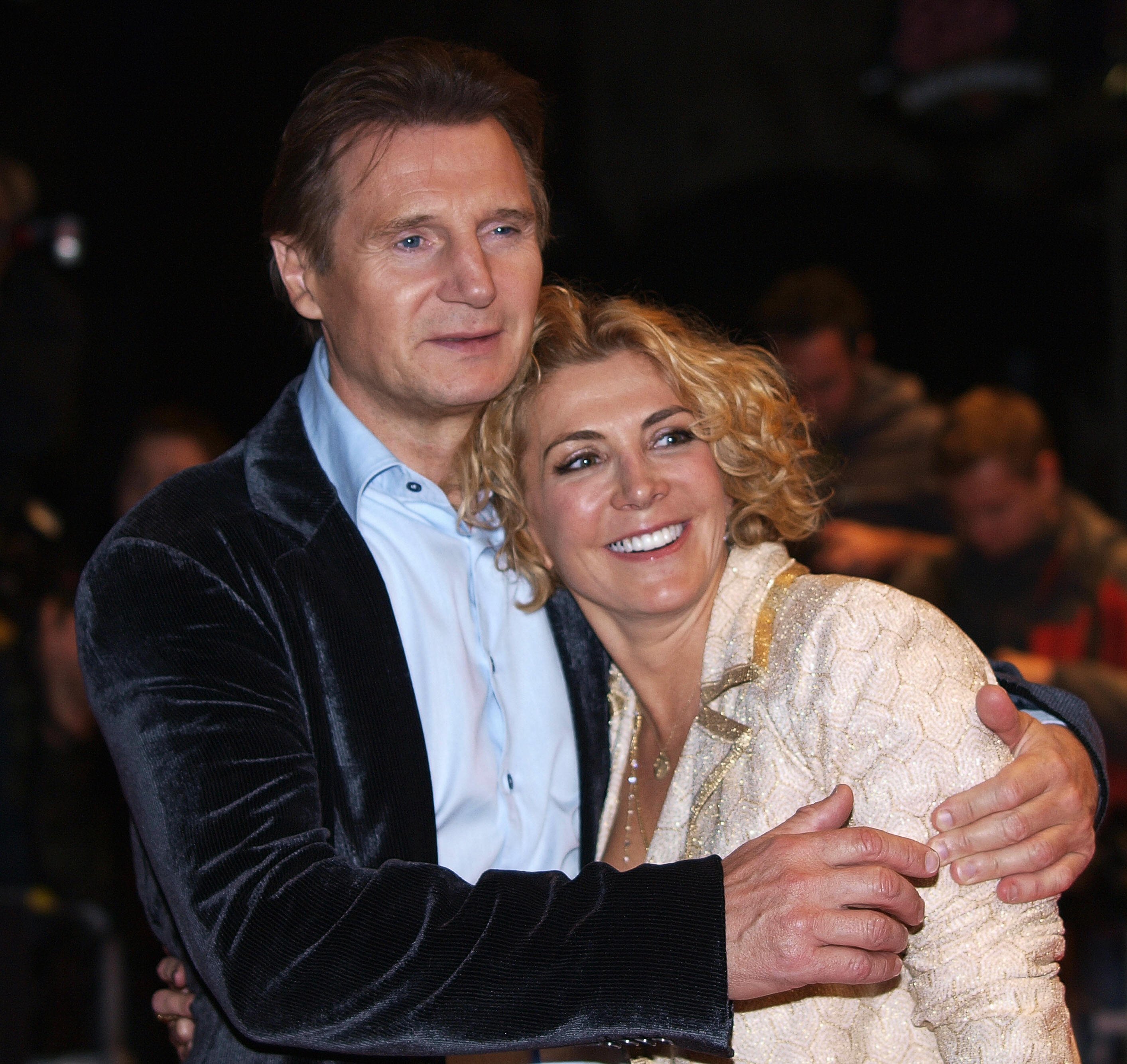 Liam Neeson with his actress wife Natasha Richardson during the British premiere of his latest film, "The Other Man", in London's Leicester Square in 2008. | Source: Getty Images
