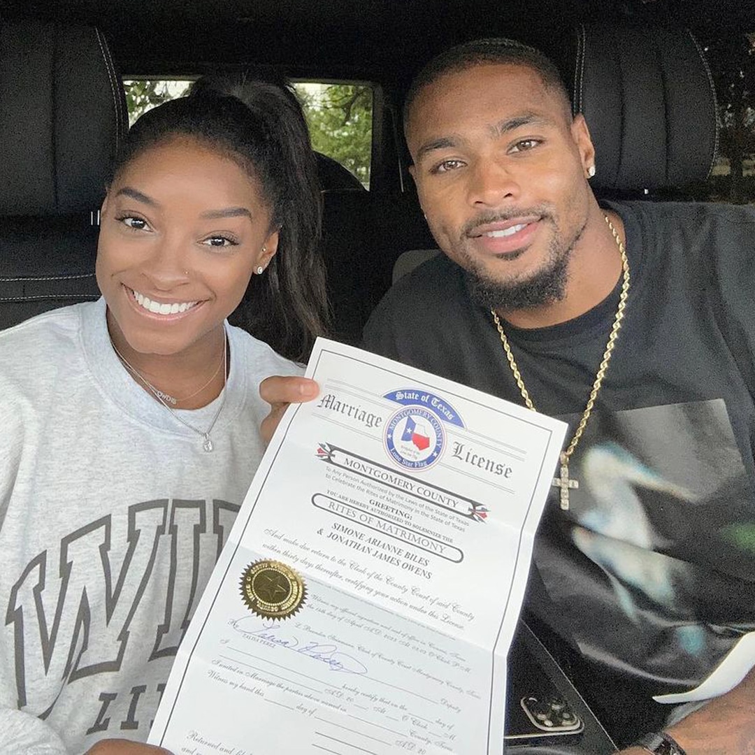 Simone Biles and Jonathan Owens Get Marriage Licenses Before Wedding