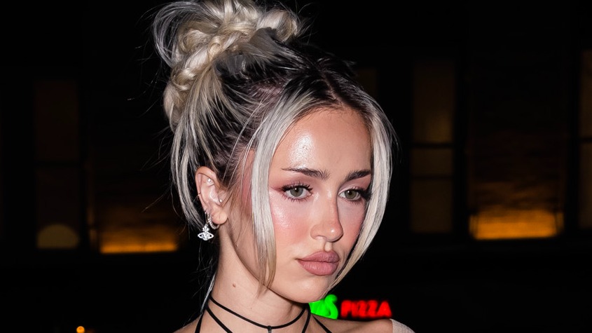 Delilah Belle Hamlin is the ex of Love Island star Eyal booker. She wears an incredibly daring, see-through braless bodysuit.