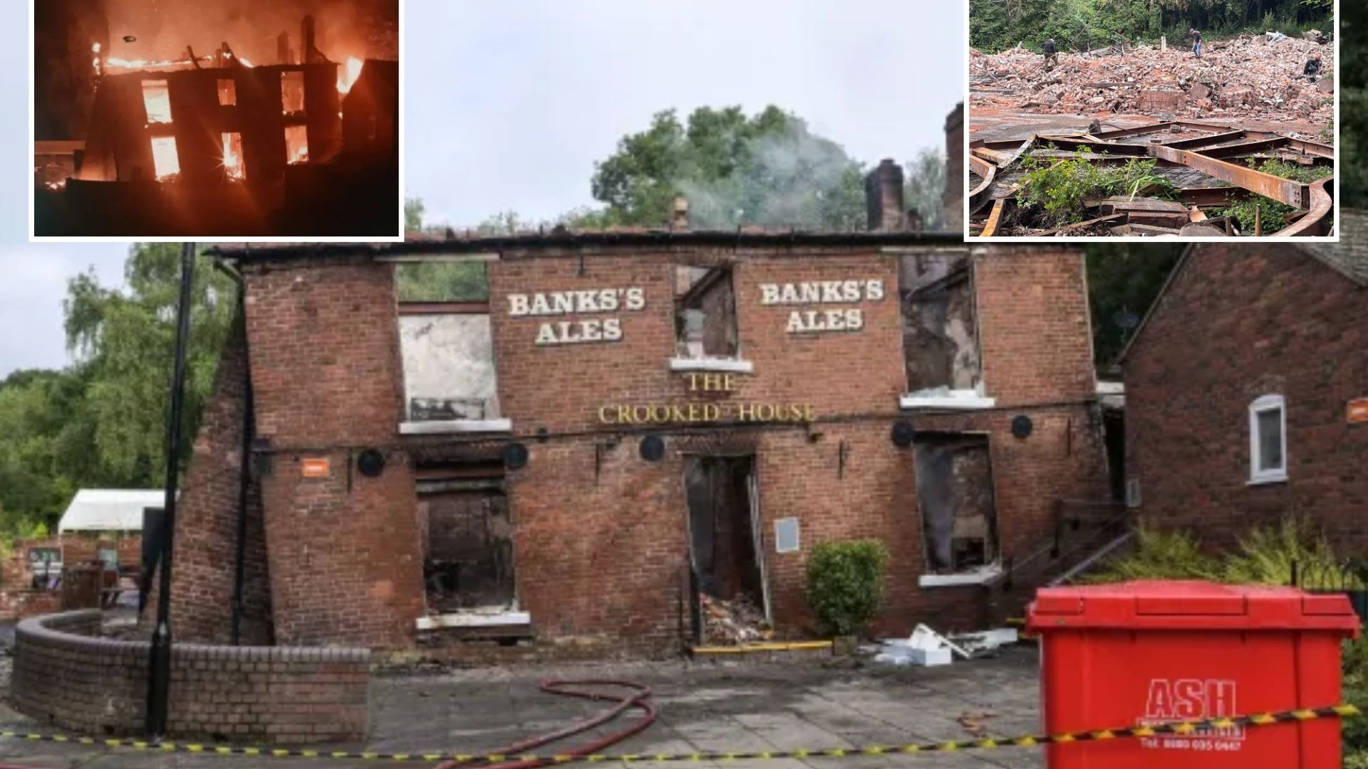 Owners of ‘UK’s wonkiest pub’ grilled by cops over fire after boozer burnt down & demolished within weeks of buying it