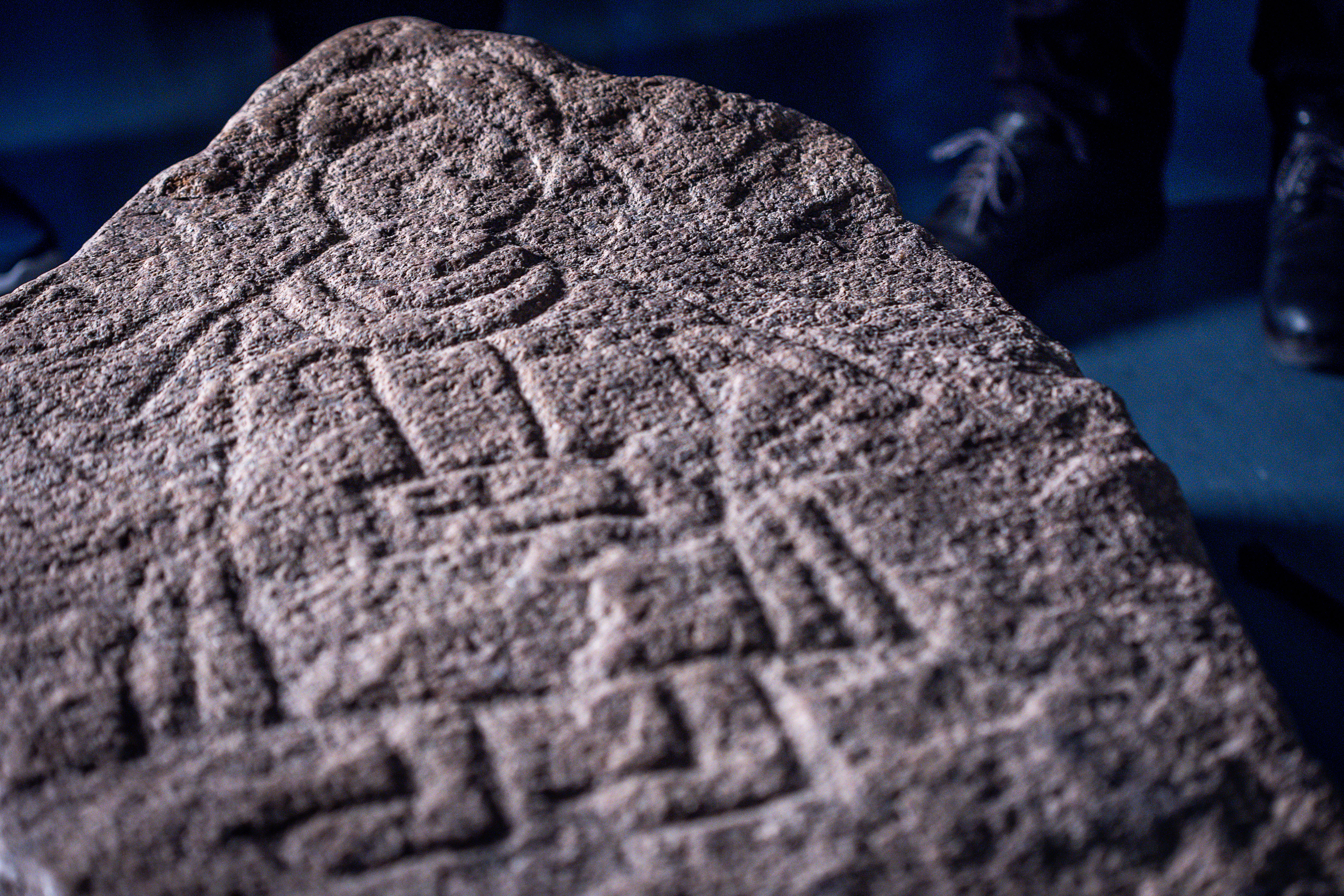 The 900-year-old boulder is carved with a famous Christian figure