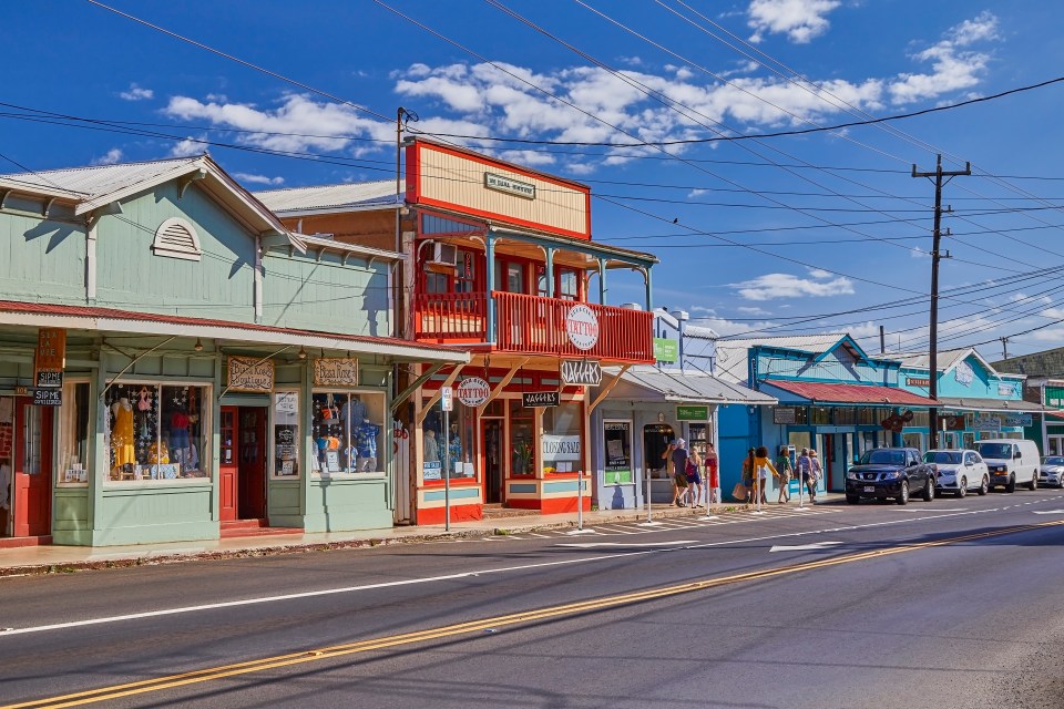 The quaint town features a robust selection of 'rustic' storefronts