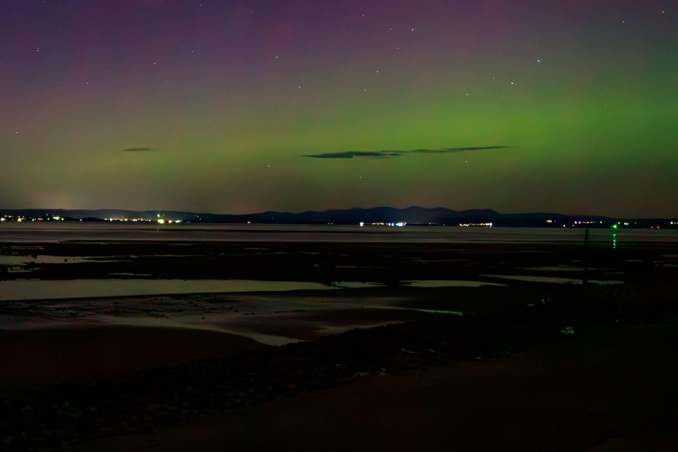 Northern Lights as seen from Heysham, Lancashire