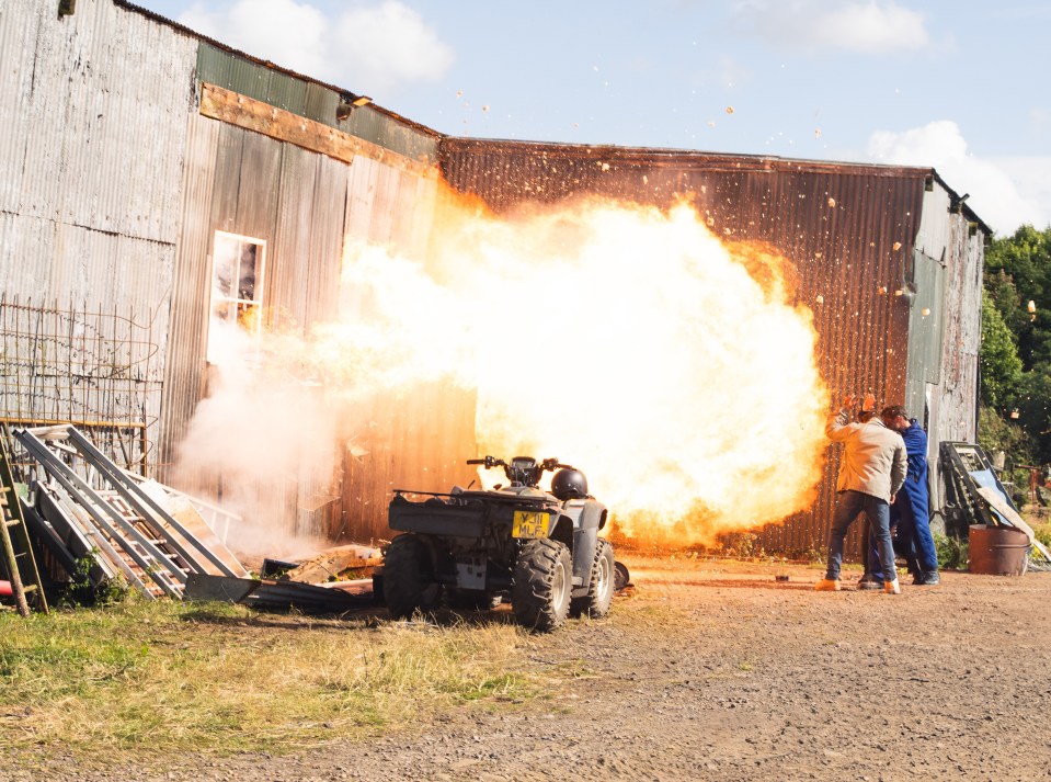 The blaze took hold after Moira Dingle accidentally set the barn alight