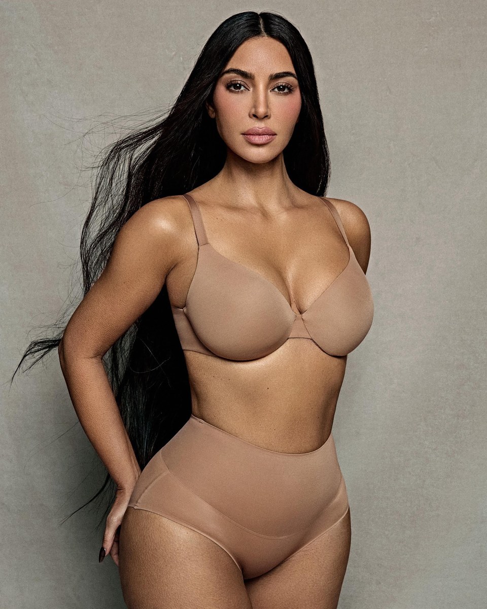 Kim Kardashian models her latest underwear collection