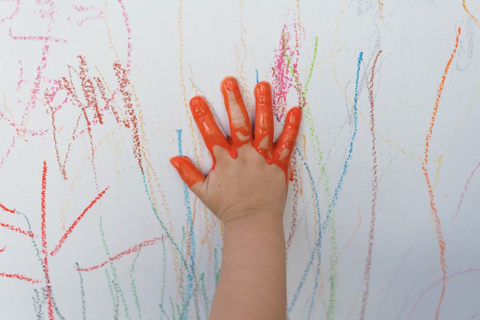 Her kids decided to get creative by using permanent marker pens on her dining table