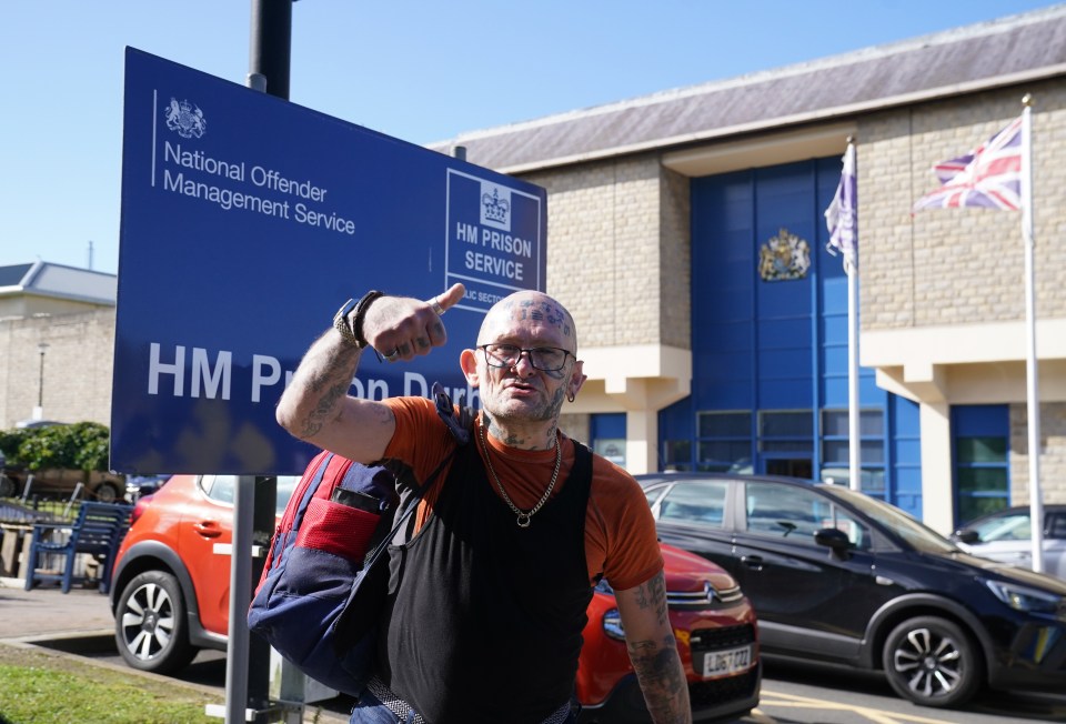 Jason Hoganson celebrates being released from HMP Durham on Tuesday