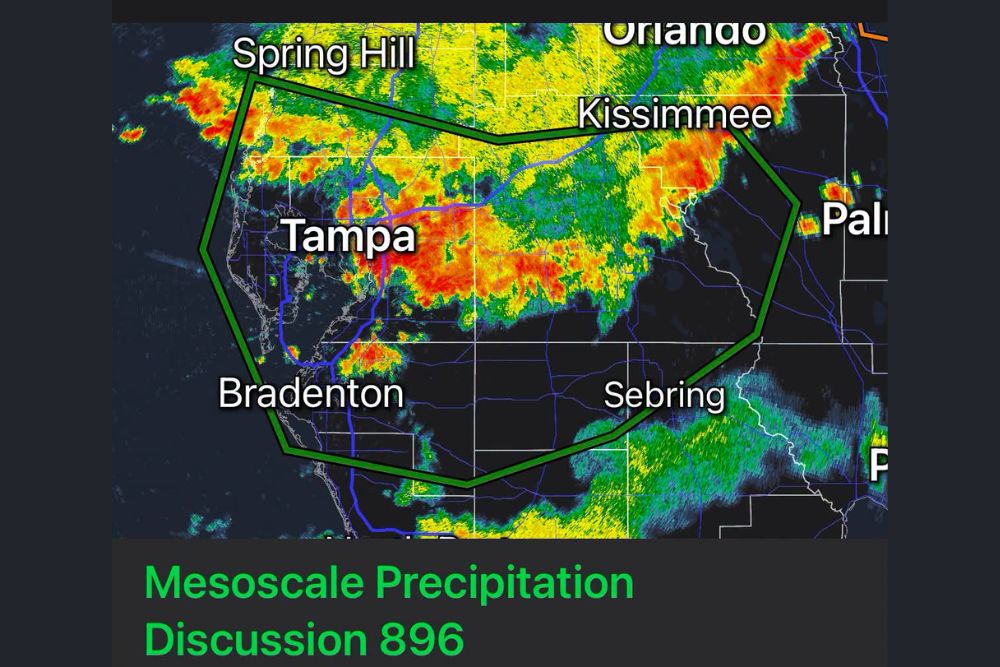 NOAA Warns of 5 to 8 Inches of Flooding Rain Across Tampa Bay as Slow-Moving Storms Threaten Kissimmee, Sebring, and Spring Hill